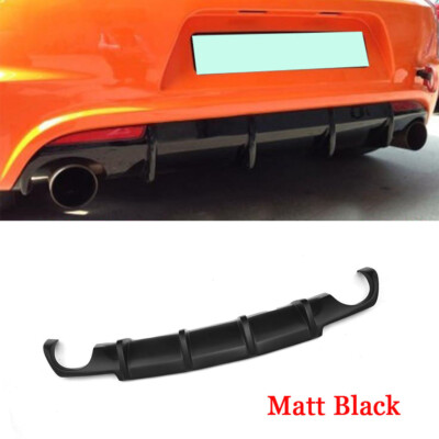 Rear Diffuser Dual Exhaust for Volkswagen Scirocco R R20 Bumper 09-14 Matt-Black