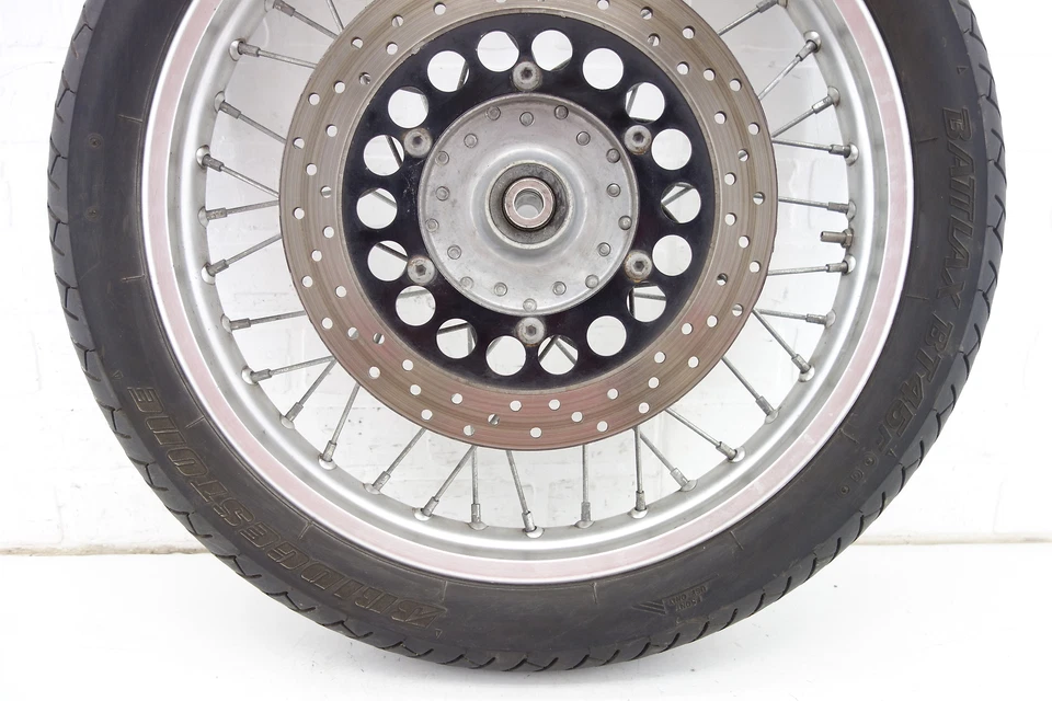 Rueda delantera 15-18 Yamaha Sr400 OEM radios de llanta recta buje freno rotor neumático Foto 4 de 4