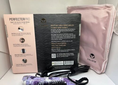 Calista Perfecter Pro Swap Top Heated Round Brush .75" 1" 1.5" Purple Bouquet - Picture 7 of 9