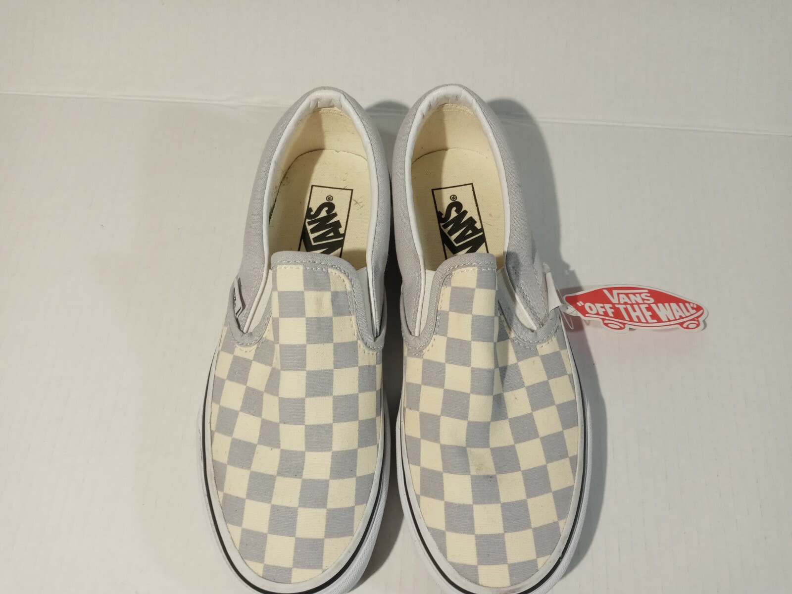 checkered vans beige