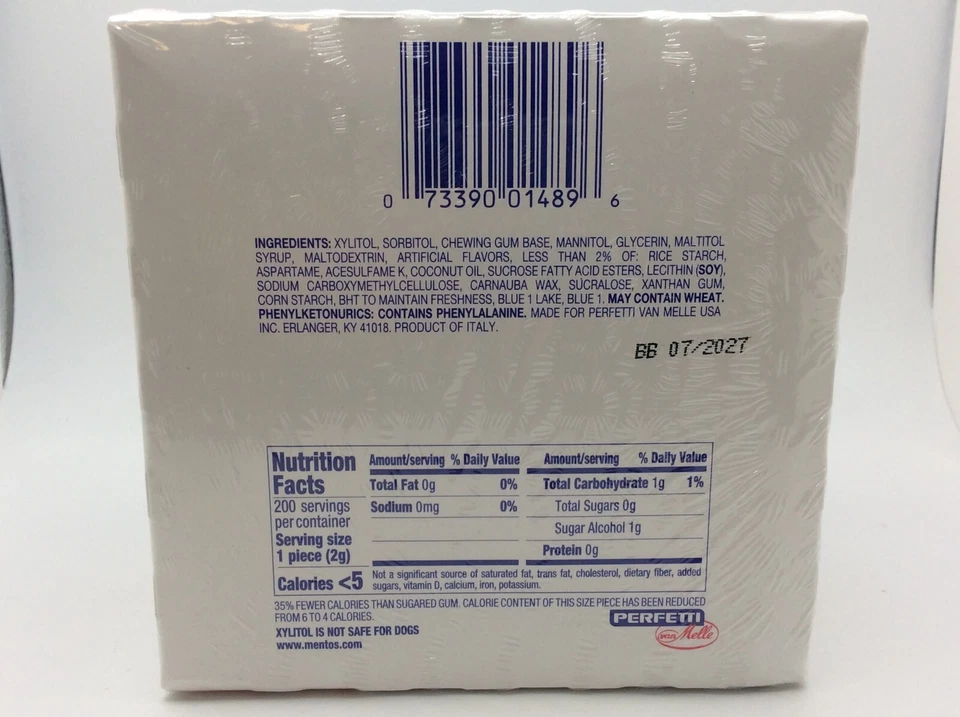 Mentos Sugar-Free Chewing Gum, Fresh Mint Flavor, 50 Count (Pack of 4), 07/2027 - Image 3 of 4