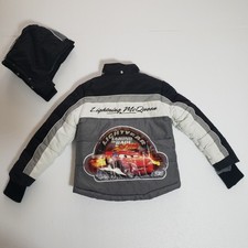 Disney Pixar Cars, Lightning Mcqueen 95 Race Car Kids Winter Jacket Hood Size 8