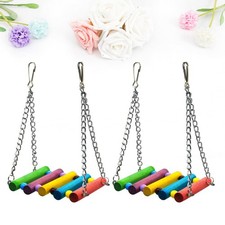 2 Pcs Parrot Hanging Toy Swing Bendable Bird Rope Stand Chewing Toys