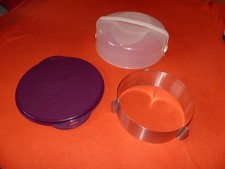 Tupperware Erste Sahne Tortenbehälter C98 Transport Haube + Tortenring Edelstahl