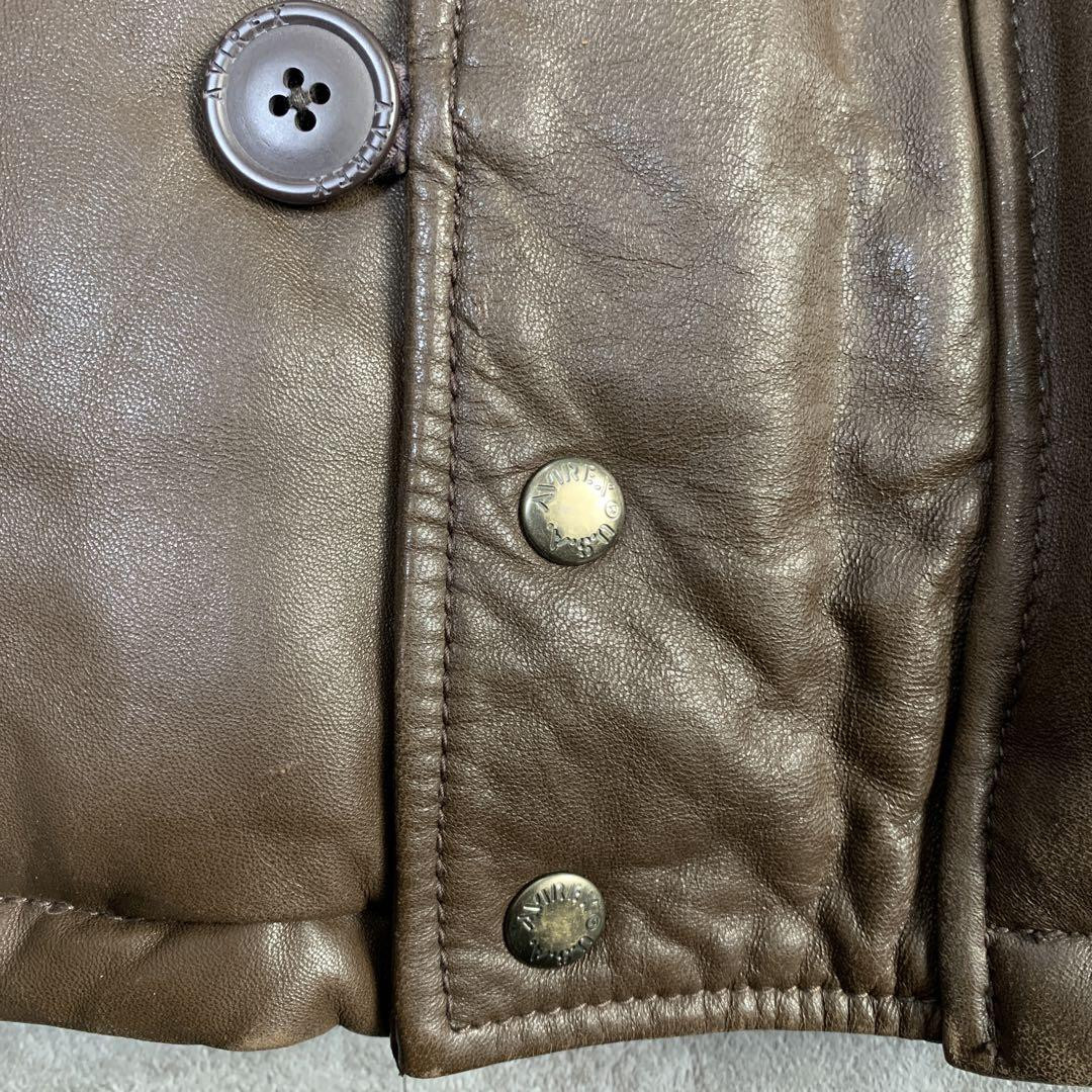 AVIREX 90s N2B Leather Down Jacket Brown L Lamb Leather AVIREX 90s N2B Leather Down Jacket Brown L Lamb Leather