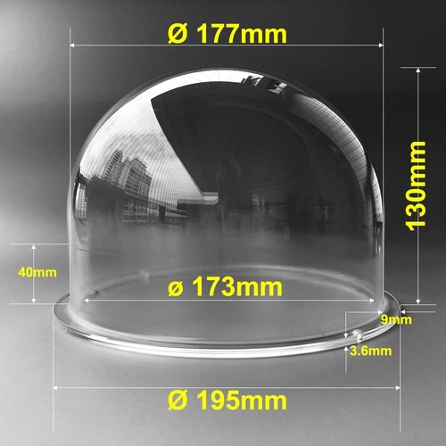 7.67 Inch Diameter 195mm Acrylic Glass Clear Dome Cover Heightened Surveillan... - Picture 2 of 9