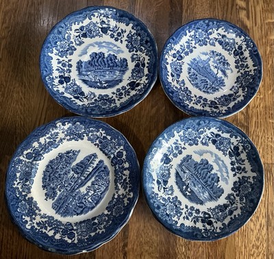 Kleine Sammlung Vintage Royal Worcester Palissy Keramik blau/creme