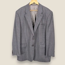Lauren Ralph Lauren Sport Coat Blazer Men 46R Gray Wool Herringbone Woolmark