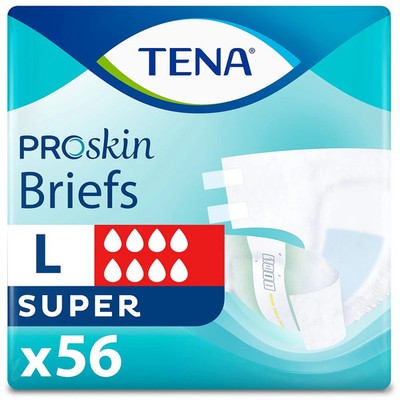 TENA ProSkin Adult Diapers Large 56 Count Maximum Absorbency Disposable Briefs
