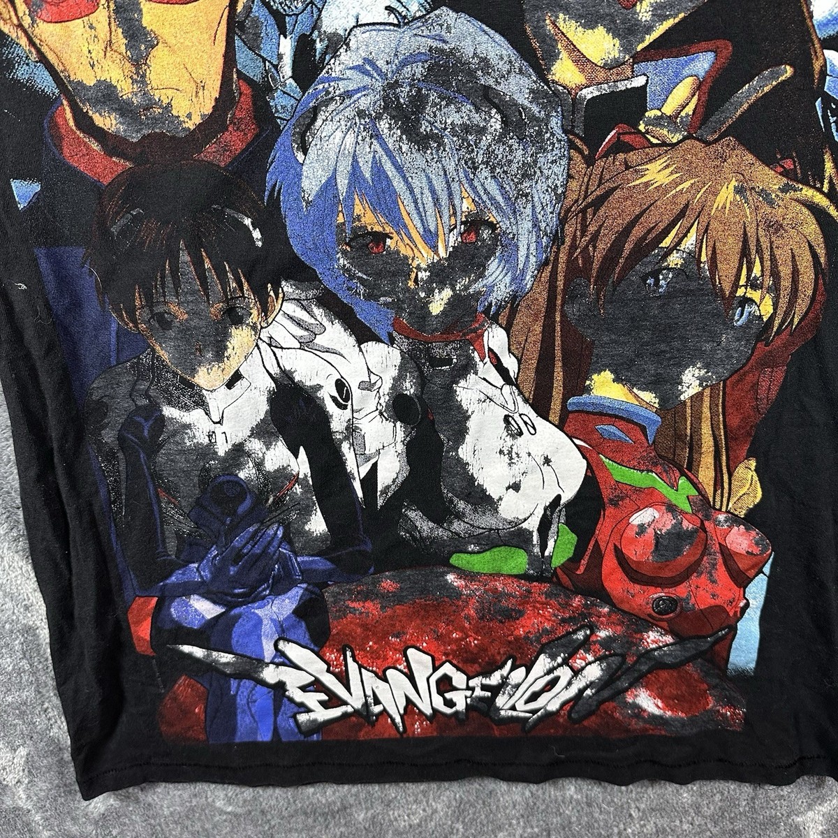 Vintage Neon Genesis Evangelion T-Shirt XL Bootleg Double Sided
