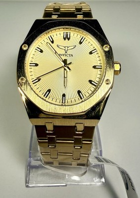 Invicta Specialty I Mens All Gold Tone Dial Metal Bracelet Quartz Watch 69962