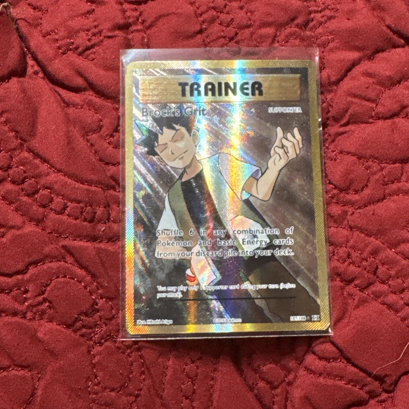Pokemon Card Brock's Grit 107/108 XY Evolutions Full Art Trainer NM