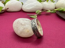 925 Sterling Silver Spinner Ring Oxidized Pattern Band