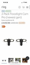 Ring Floodlight Cam Pro 2-Pack Retinal 4K LED 10x Zoom Waterproof Wide View