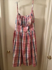 hearts and found summer pink cotton plaid dress sz xxxxL