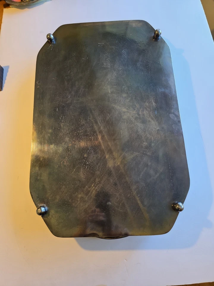 24inch Silver Tray Inscribed Silver Serving Tray - Image 2 of 4