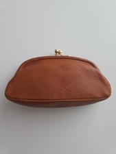 Vintage Coach Kisslock Utility Purse 7160 British Tan Coin Purse Wallet Leather