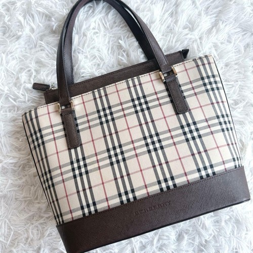 Burberry Nova Check Canvas Leather Mini Tote Bag Authentic Excellent Condition