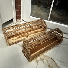 Rattan Wall hanging Shelf two shelf set 