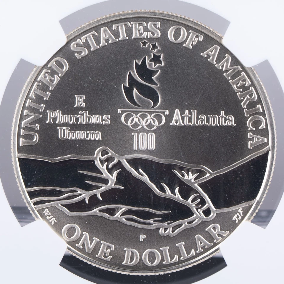 Certified 1995-P Silver $1 NGC PF69 Ultra Cameo Olympics Gymnastics  - Image 4 of 4