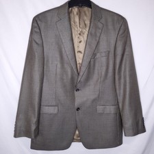 Lauren Ralph Lauren Blazer Mens 42L Brown Houndstooth Silk Wool Blend