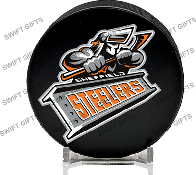 Sheffield Steelers Eishockey Puck 6oz reguläre Größe und Gewicht EIHL NHL