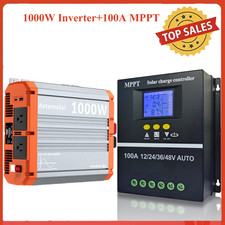 1000W Power Inverter 12v to 110v 100A MPPT 12V/24V/36V/48V Chargers Controller