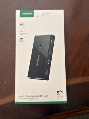 UGREEN USB 3.0 Sharing Switch Selector 4 Port 2 Computers Peripheral Switcher...