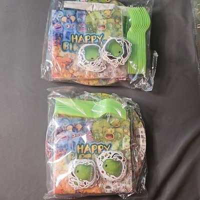 Monsters Birthday Party Tableware Set 20pc Paper Plates Napkins Forks 