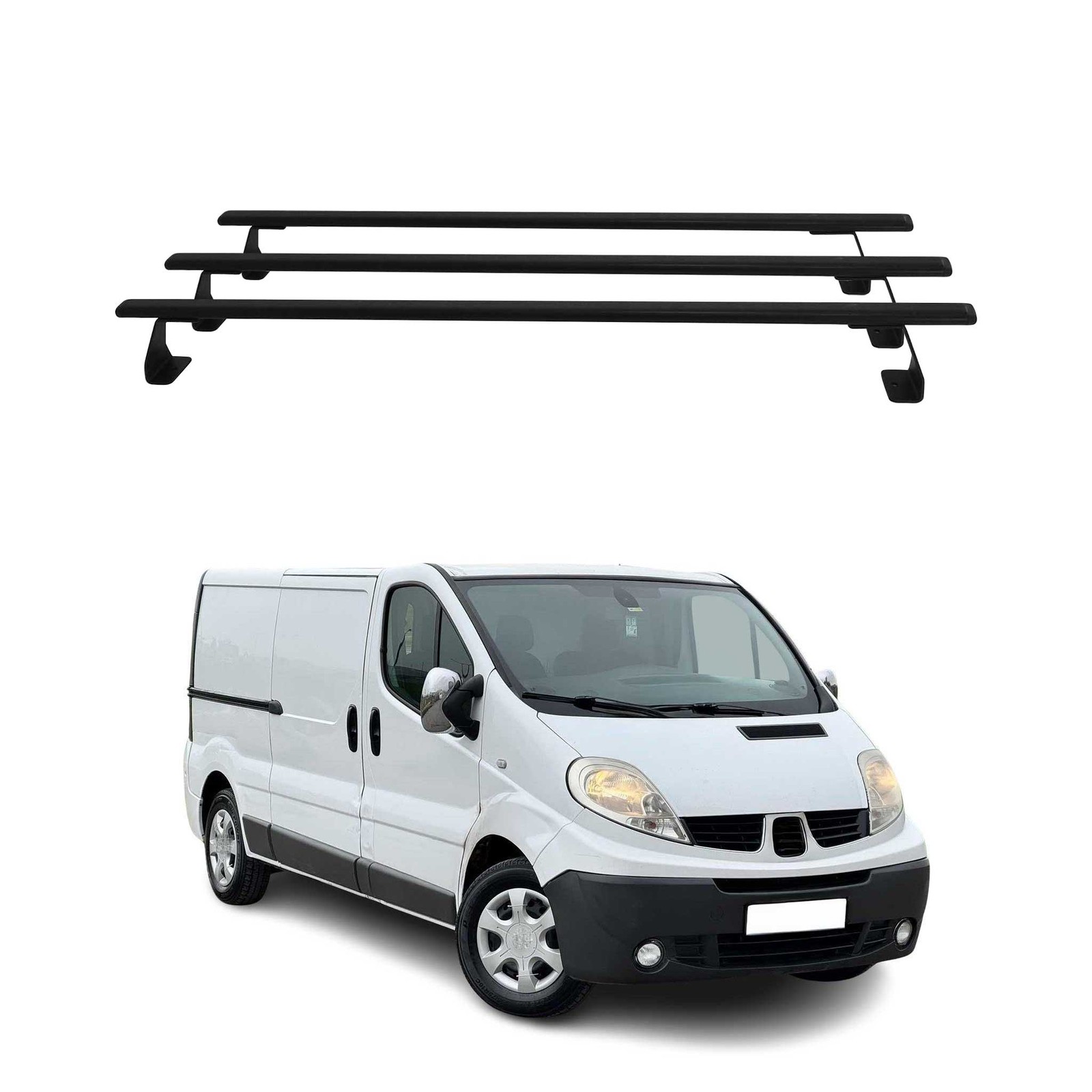 Barres de toit utilitaire Nissan Primastar 2001-2014 acier noir 2 pièces