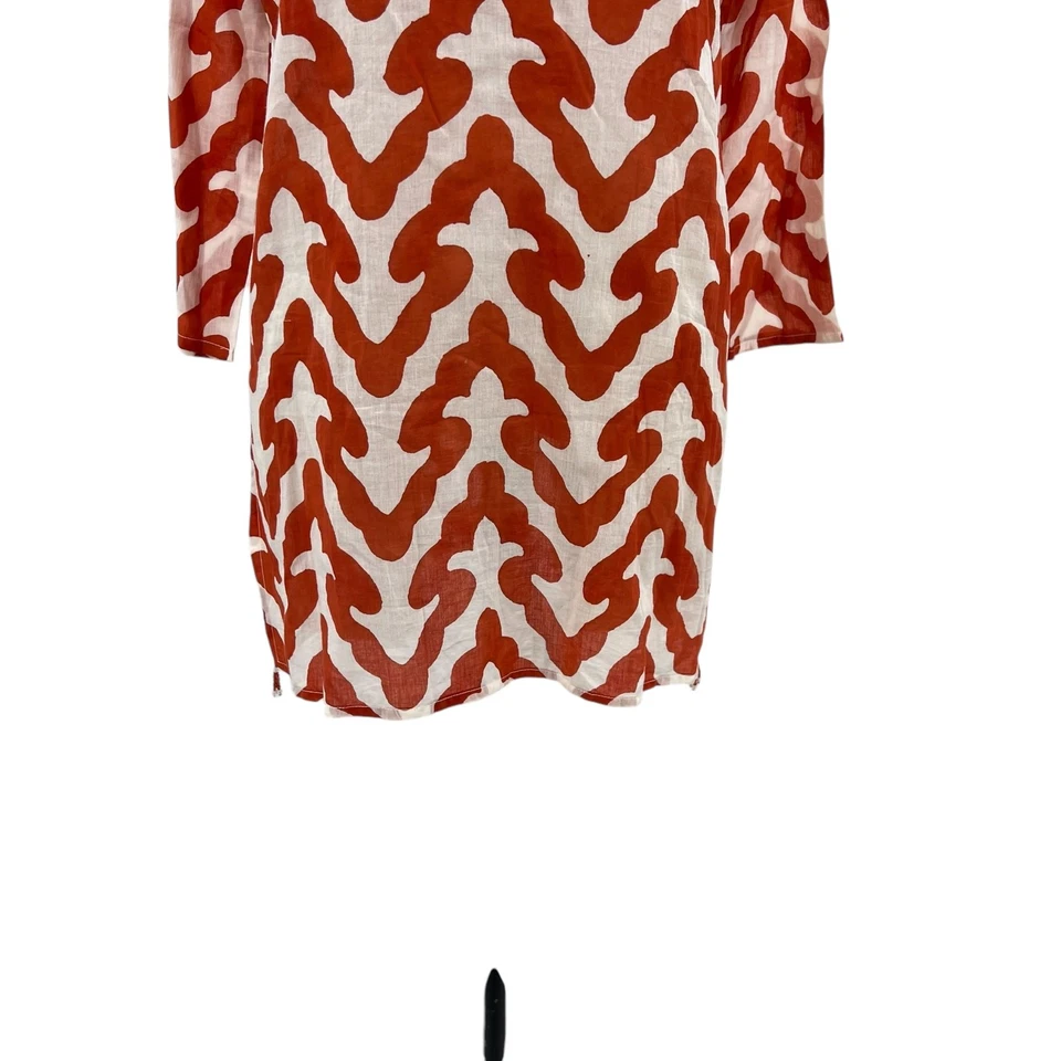 NWT Roberta Roller Rabbit Gala Kurta Tunic Persimmon Print Size XS - Image 4 of 4