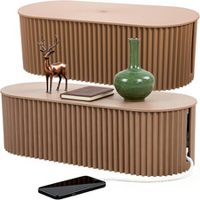 2 Pcs Large Cable Management Box, Plastic Cord Organizer for Power Strips, Surge