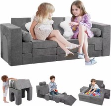 28PCS Modular Kids Play Couch Foam Building Blocks Convertible Sofa Set