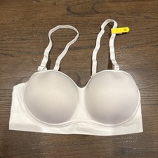 Maidenform White Balconette Bra Convertible Straps Wirefree Sz M DM2331