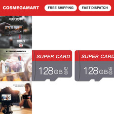 128GB Micro SD Card Class 10 - High-Speed Memory Cards with Adapter for Phones/T