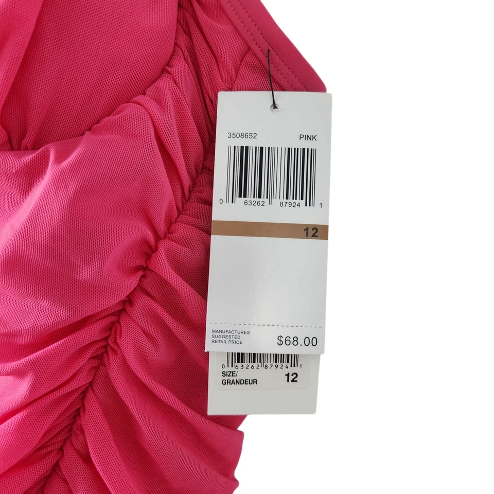 Nuevo Traje de Baño Tankini Be Creative Top Talla 12 Rosa, Acanalado, Correas Ajustables Foto 3 de 4