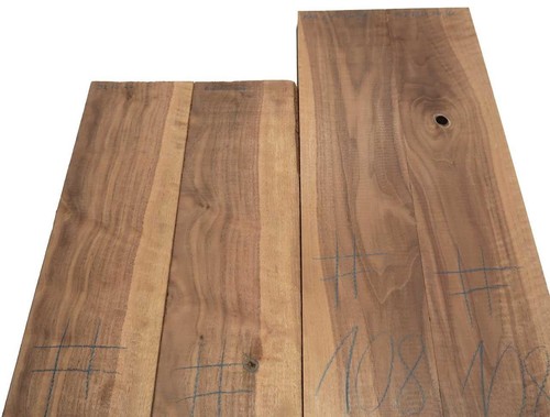 2X Righe Di Noce Curly In Legno Tonale 108X13-14Cm X 24Mm #108 - Bild 5 von 7