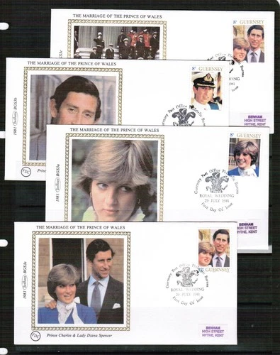 Guernsey 1981 Royal Wedding Set of 7 First Day Covers