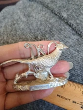 WAPW England Pewter Pheasant Figurine Signed Tudor Mint