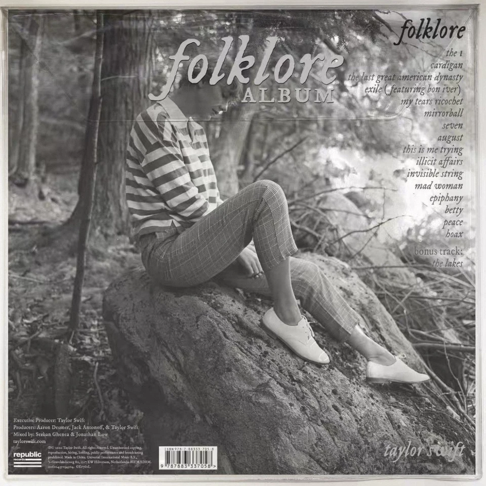 Taylor Swift Folklore Meet Me Behind The Mall Grey Limited Vinyl 2LP - Image 2 of 2