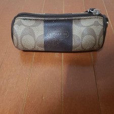 Coach canvas golf ball case, brown logo pouch...