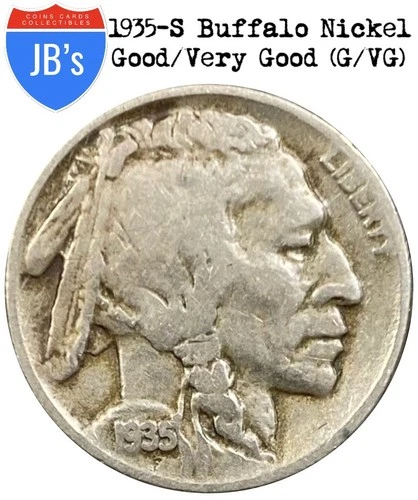 1935-S Buffalo Nickel 5c - Good/Very Good (G/VG)