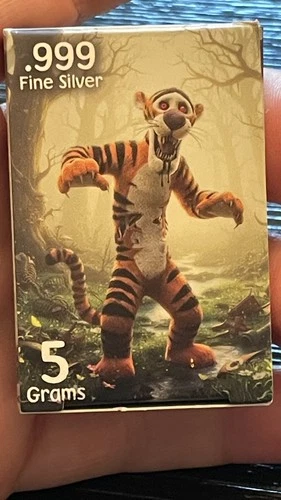 Winnie The Pooh Series Tigger 5 Grams .999 Fine Pan Silver Company Opened Box