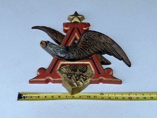 Vintage Anheuser Busch Beer Flying Eagle 3D Thick Plastic Wall Plaque Sign 70s