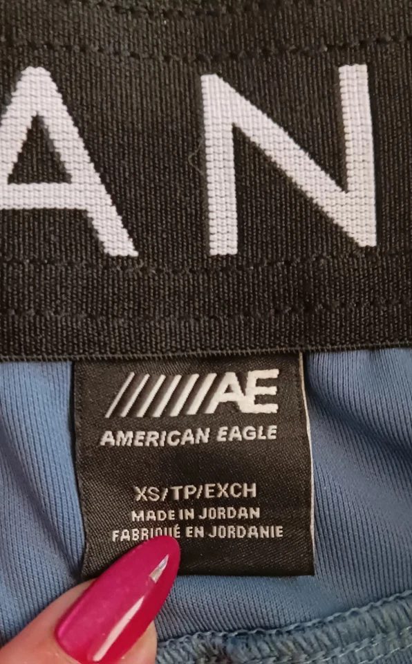 Pantalones Cortos American Eagle Cintura Elástica Cordón Para Hombre XS 28 Azul Gris Camuflaje Foto 4 de 4