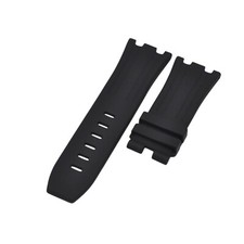 28mm Black Rubber Watch Strap For Audemars Piguet Royal Oak 42 Grip Tang Buckle