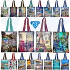 Ladies Shopping Bag Eco World Theme Tote Handbag Fold Away Bag Reusable Foldable