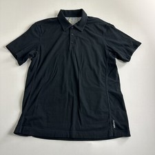 Eddie Bauer Polo Shirt Adult Size Medium Black Travex Short Sleeve Mens