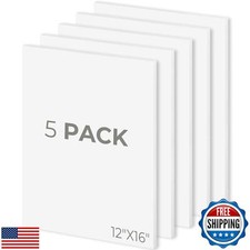 Mat Board Center, Pack of 5, 12X16 Foam Boards, Acid Free White Foam Core Boa