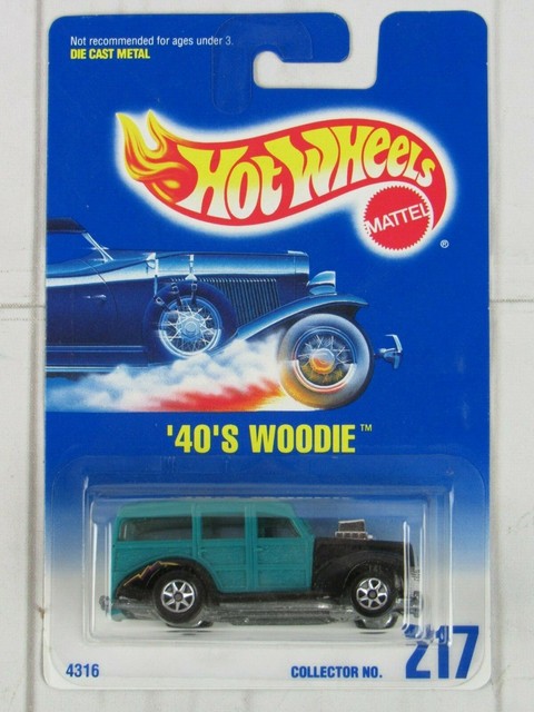 Hot Wheels 40s Woodie 217 Dark Teal Blue Card 7 Spoke Variation U2 For Sale Online Ebay